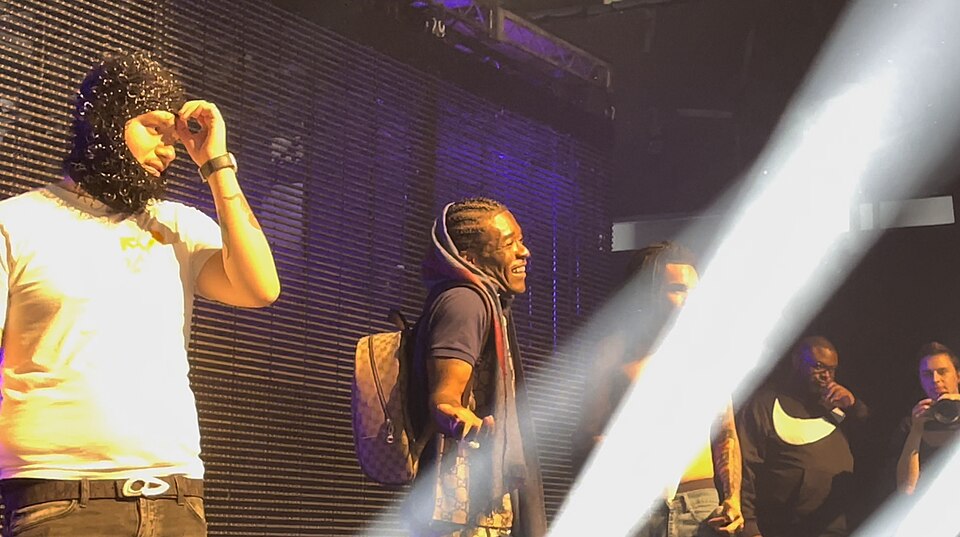 Yeat on stage with Lil Uzi Vert
